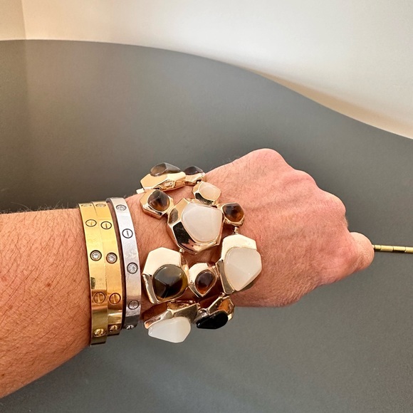 NWOT Banana Republic Rare Luxury Geo Rocks Line Statement Bracelet - Picture 3 of 17